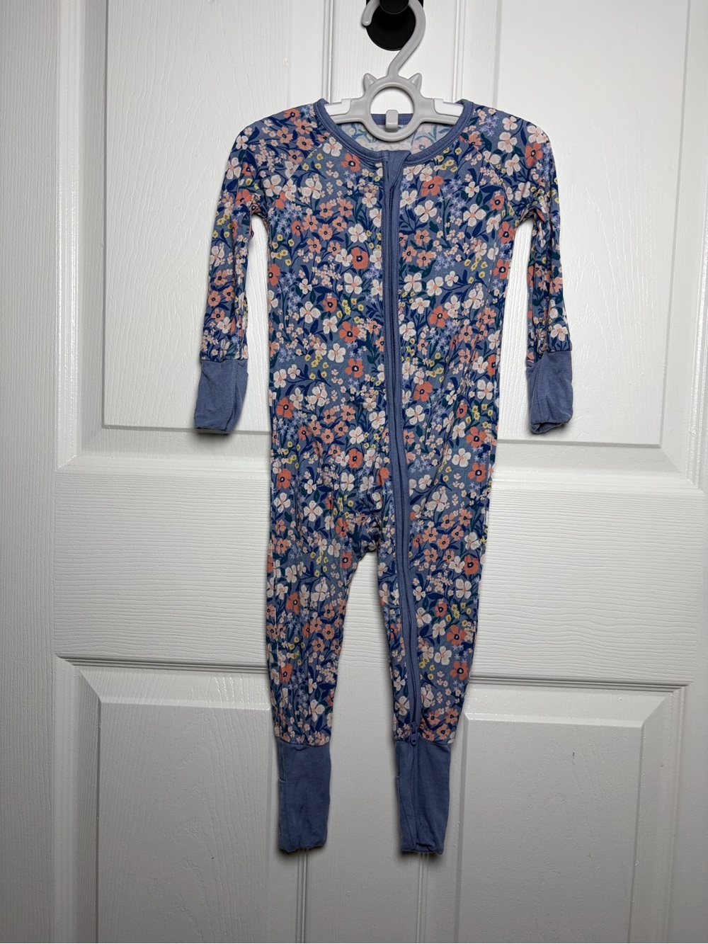 Little Sleepies Petite Petals Bamboo Convertible Zippy 6-12M EUC